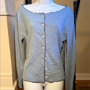 Light Blue Women's Button-Front Cardigan Sweater
